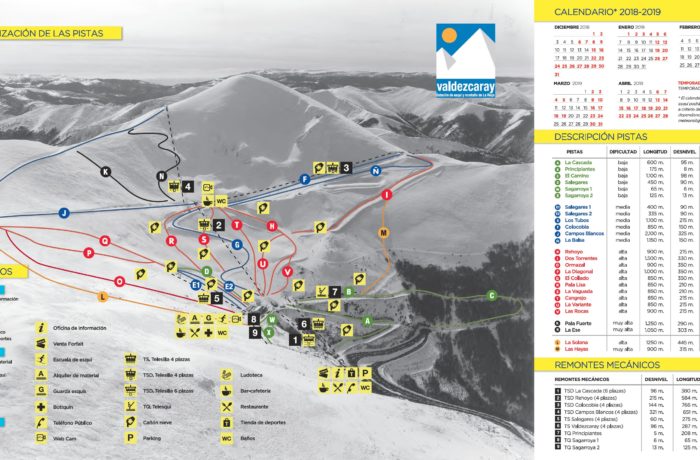 Mapa de pistas de estacion de ski valdezcaray